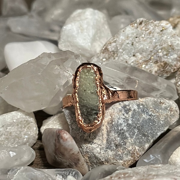 Shades of Green Slag Ring Size 8 Virginia Iron Ore Slag Copper Electroformed Ring Wear A Piece of American History Narrow Copper Band