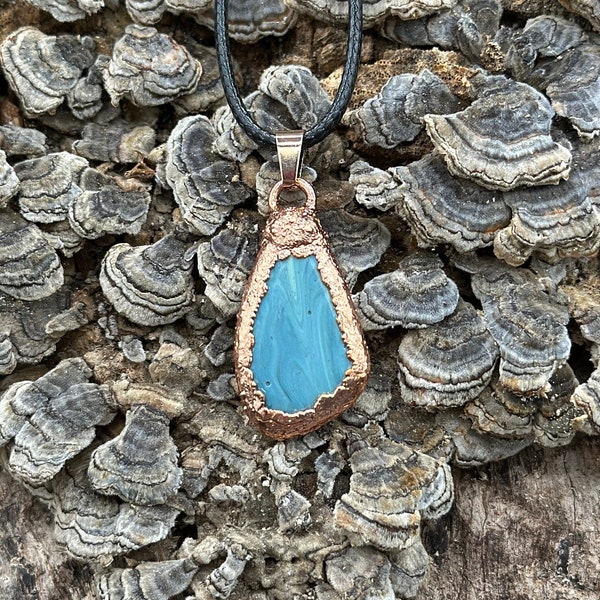 Blue Slag Electroformed Necklace/Copper Necklace/Copper Vintage Slag Pendant/Electroformed Necklace/Gift for Her/Gift for Mom