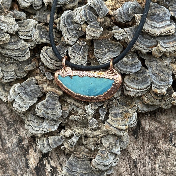 Blue Slag Electroformed Necklace/Copper Necklace/Copper Vintage Slag Pendant/Electroformed Necklace/Gift for Her/Gift for Mom