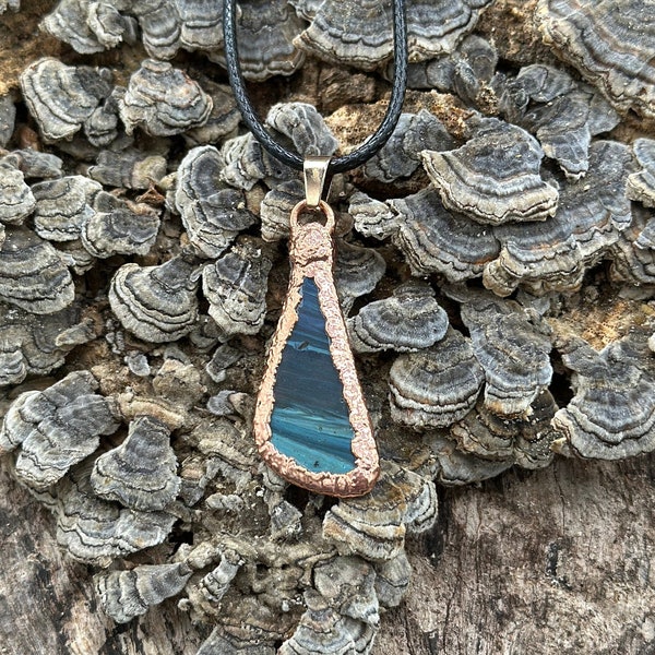 Blue Slag Electroformed Necklace/Copper Necklace/Copper Vintage Slag Pendant/Electroformed Necklace/Gift for Her/Gift for Mom