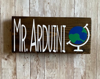 Personalized History Teacher Name Sign – Unique Teacher Gift – Custom World Studies & Social Studies Educator Appreciation