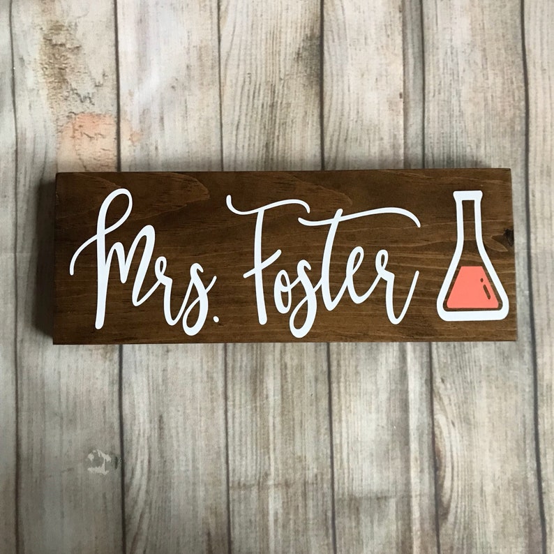 Science Teacher Gift Teacher Name Sign Teacher Desk Sign - Etsy