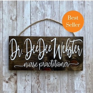 Personalized Nurse Practitioner Hanging Office Sign – Unique Gift for NPs – Thoughtful Nurse Gift Aesthetician Gift