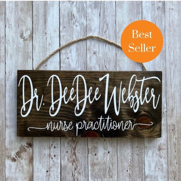 Personalized Nurse Practitioner Hanging Office Sign – Unique Gift for NPs – Thoughtful Nurse Gift Aesthetician Gift