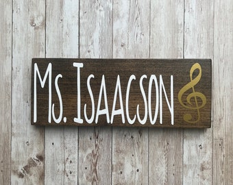 Personalized Music Teacher Name Sign – Unique Gift for Band and Chorus Educator