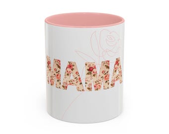 Mama bloemenaccent koffiemok hart en roos ontwerp Perfect voor Moederdag Verjaardag Verjaardagscadeau voor moeders T-shirtset