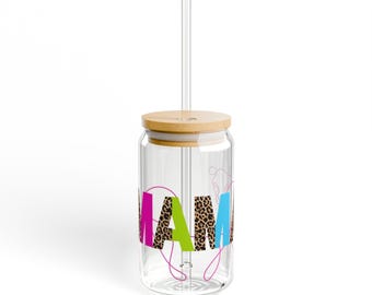 Mama luipaardprint acryl sipperglas met rietje - 16oz kleurrijke moederbeker met rietje Moederdagcadeau