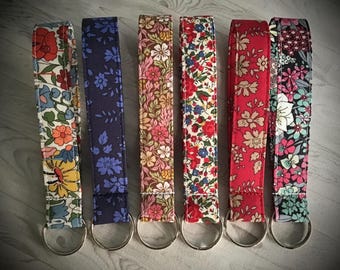 Liberty Tana Lawn Fabric Keyfob Wristlet: Floral Keyring