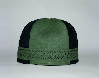 LARP Linen Hat Medieval Viking Cap Headddress Middle Ages (for head circumference 21.8-22.4"inches)