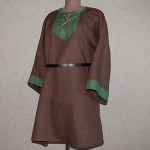 Medieval linen shirt: Viking LARP Renfaire SCA Tunic Pagan Slavic Middle Ages Costume