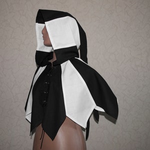 Medieval hood chaperon LARP fantasy cape medieval renaissance hooded archer cape renfaire  cotton light thin and breathable short cloak