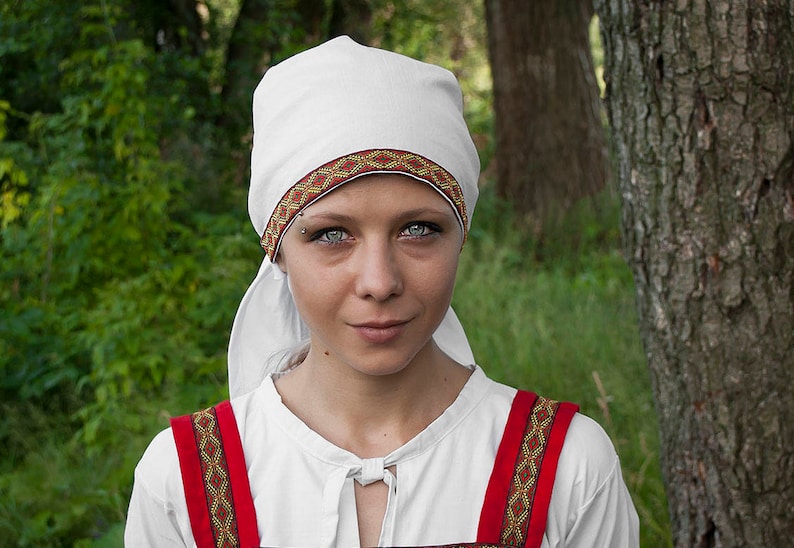 Medieval Head covering Slavic scarf Viking headdress Medieval Etsy