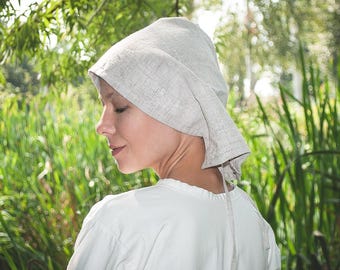 Medieval linen coif for LARP and Viking event or renfaire (different sizes and colors)