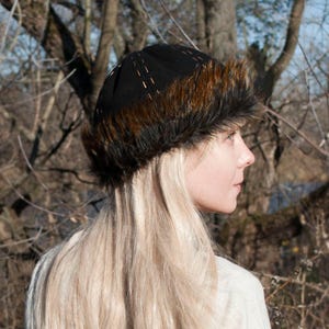 Medieval Woolen Hat LARP Renfaire Viking Cap Round made according Birka historical find image 5