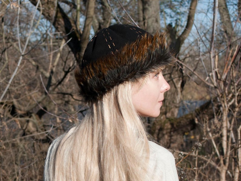 Medieval Woolen Hat LARP Renfaire Viking Cap Round made according Birka historical find image 5