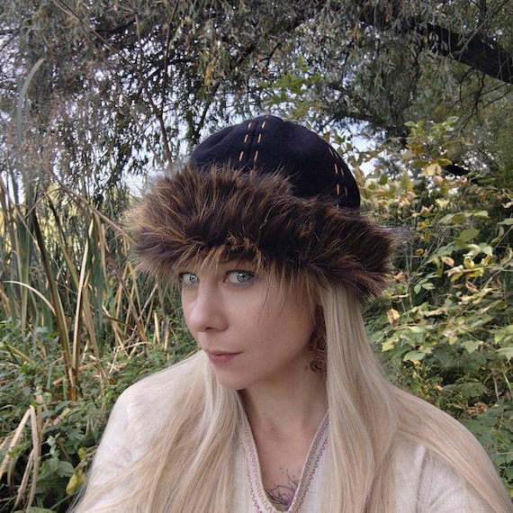 Medieval Woolen Hat – LARP Renfaire Viking Cap Round made according Birka historical find