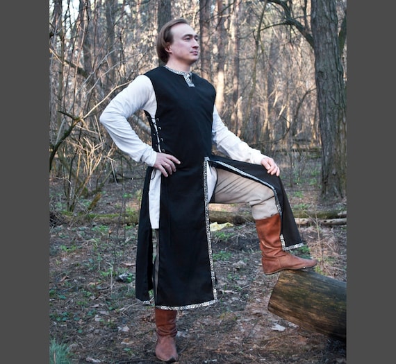 Medival Costume Surcoat and Shirt 4 Colours Middle Ages SCA Larp Reenactment