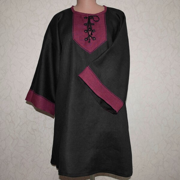 Medieval tunic linen LARP tunic renfaire shirt viking tunic pagan SCA clothing
