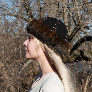 Medieval Woolen Hat LARP Renfaire Viking Cap Round made according Birka historical find image 6