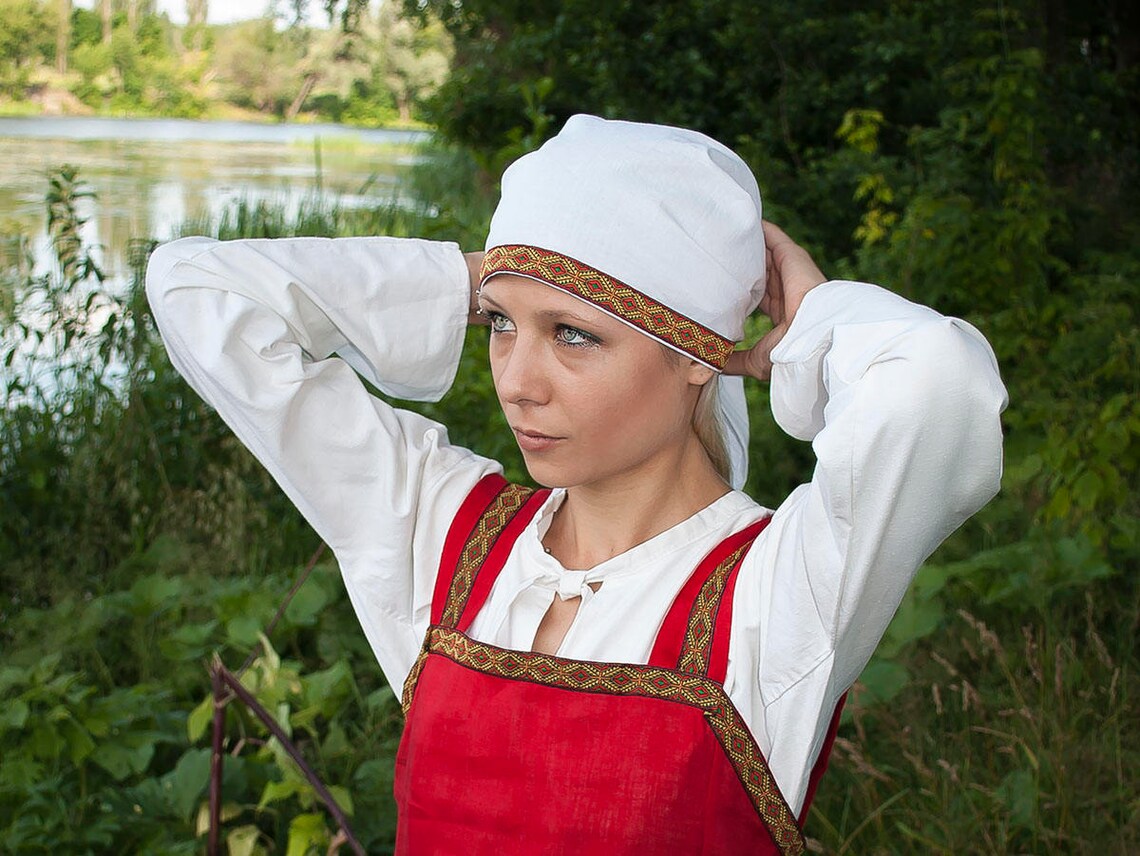 Medieval Head covering Slavic scarf Viking headdress Medieval Etsy