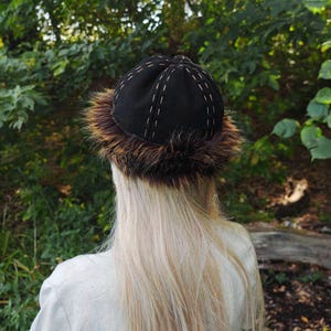 Medieval Woolen Hat LARP Renfaire Viking Cap Round made according Birka historical find image 4
