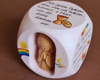 Children's prayer cubes with clay angel "soft pink"