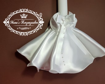 Satin skirt white KR105 candle jewellery for baptismal candles or communion candles