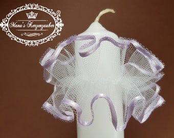 Drip catcher tulle TR110-7 Lilac protection for baptism candles or communion candles