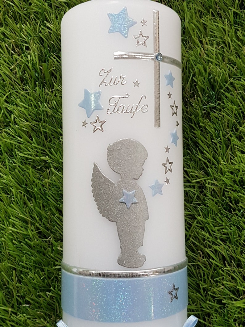 Taufkerze Schutzengel Engel für Jungen oder Mädchen Farbe | Etsy