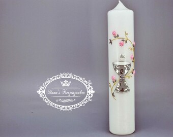 Communion candle chalice flower tendril > stock clearance!