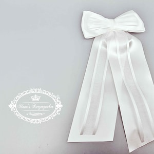 Candle bow with white organza ribbon KS110 Candle decoration & protection for baptism candles or communion candles