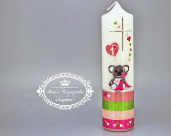 Baptism candle koala girl > stock clearance!