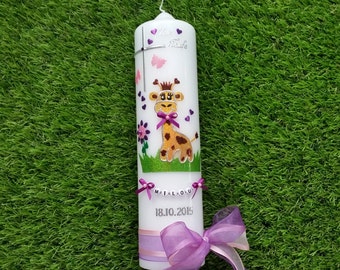 Christening candle giraffe TK278 with cross for girls / boys