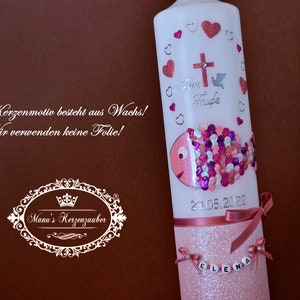 Baptismal Candle Fish Baptism Candles Baptism Wax Holoflitter &quot;No Foil&quot;