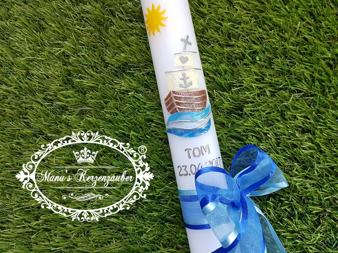 Baptismal Candle Communion Candle With Jesus in a Boat Etsy