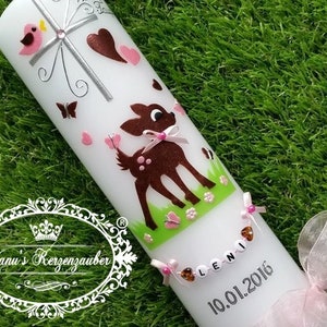 Vela bautismal Bambi Reh "El Original ©" cadena de cartas TK188
