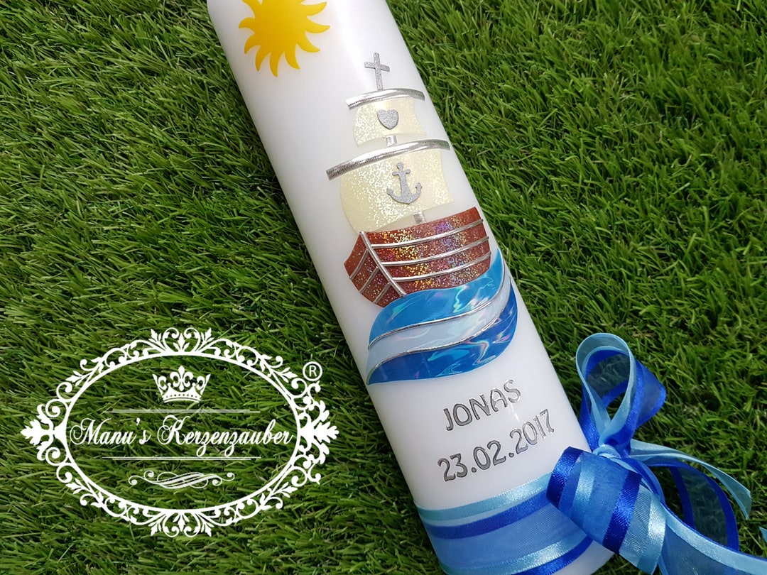 Baptismal Candle Communion Candle With Jesus in a Boat Etsy