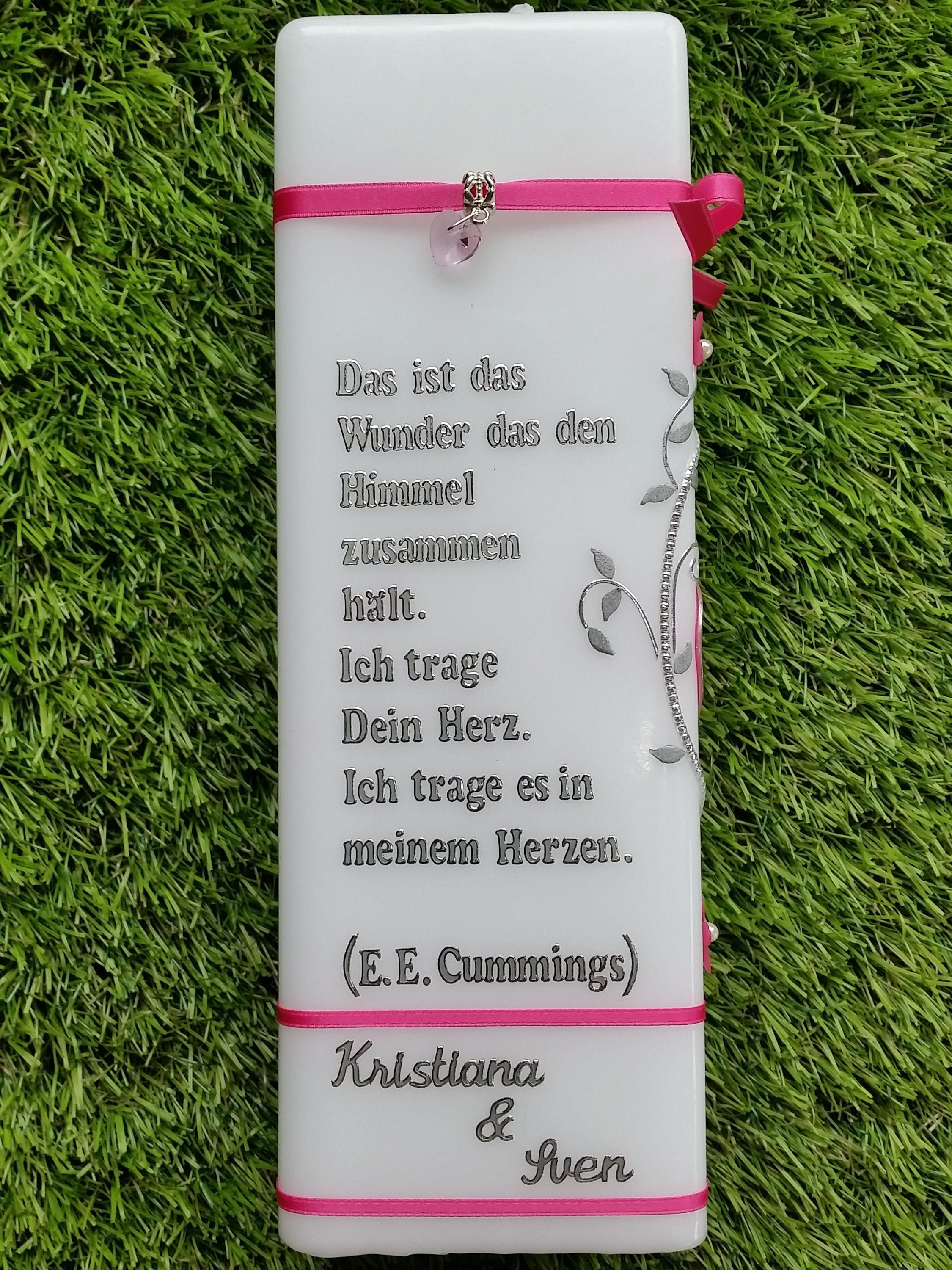 Hochzeitskerze mit Spruch Etsy