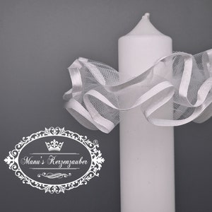 Drip catcher TR114 tulle with white edging, protection for baptism candles or communion candles