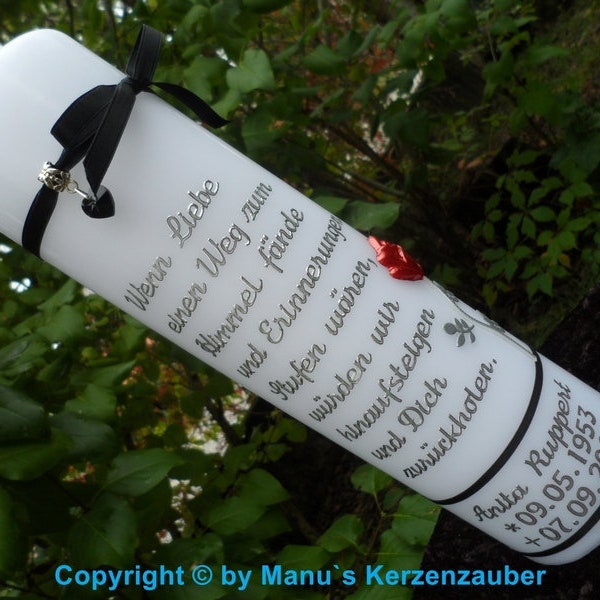 Trauerkerze mit spruch Etsy.de
