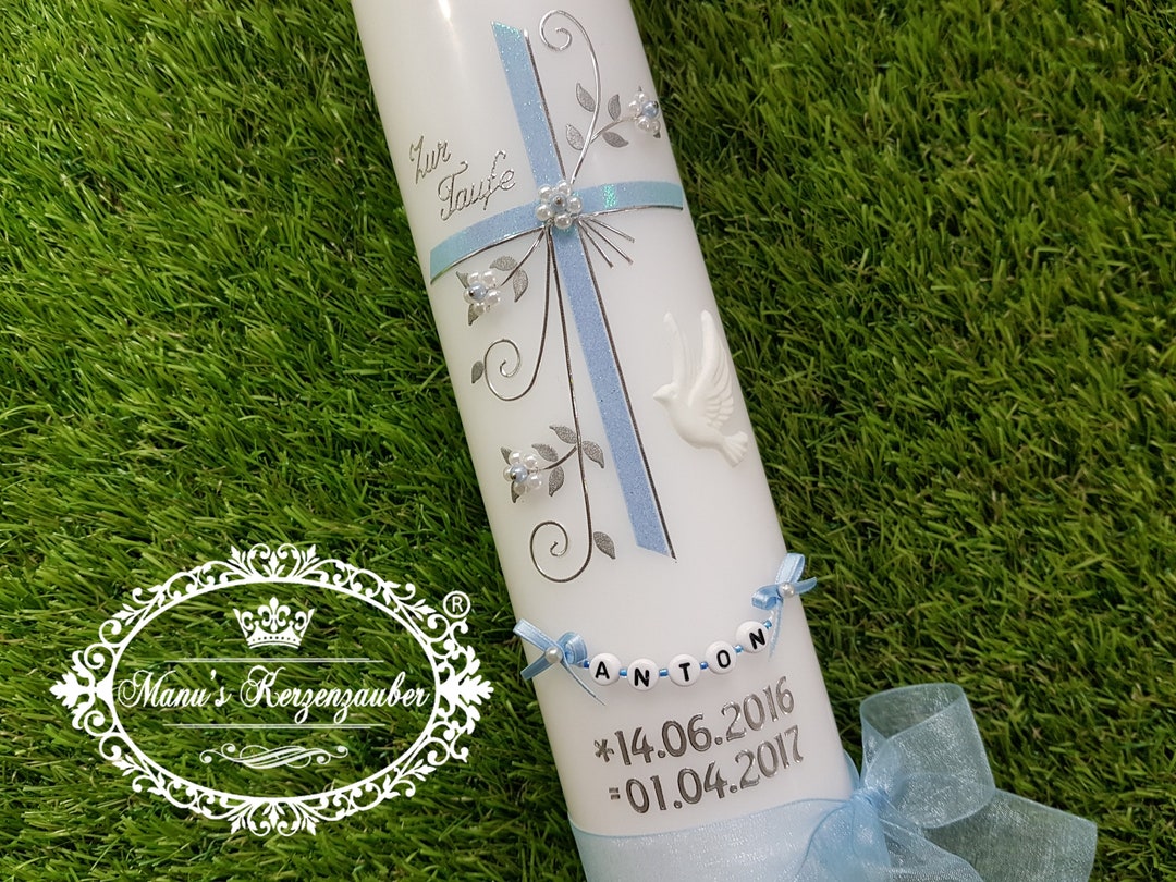 Christening Candle Cross & the Original© of the Letter Chain Etsy