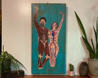 His & Hers // Painting // Reclaimed Wood Art // Original Painting