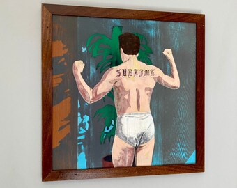 Sublime Buttocks // Seinfeld // Painting // Reclaimed Wood Art // Original Painting