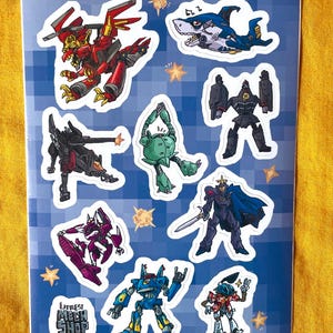 Littlest Mech Shop A6 anime mecha sticker sheet