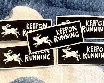 Running Rabbit matte vinyl sticker
