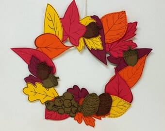 Autumn Leaves Wreath Printable Thanksgiving Paper Craft Childrens Papercraft Office Decor Seasonal Leaf Kit Home Autumn Leaves Wreath Printable Thanksgiving Paper Craft Childrens Papercraft Office Decor Seasonal Leaf Kit Home