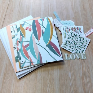 Australian wildflower card making kit (6), Native flora designs DIY papercraft, greeting cards, Embellishment pack, adult craft activity