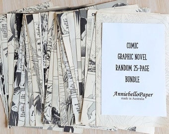 Manga Ephemera bundle loose random original pages for crafts junk journals, Japanese comic paper, mixed media materials, collage supplies