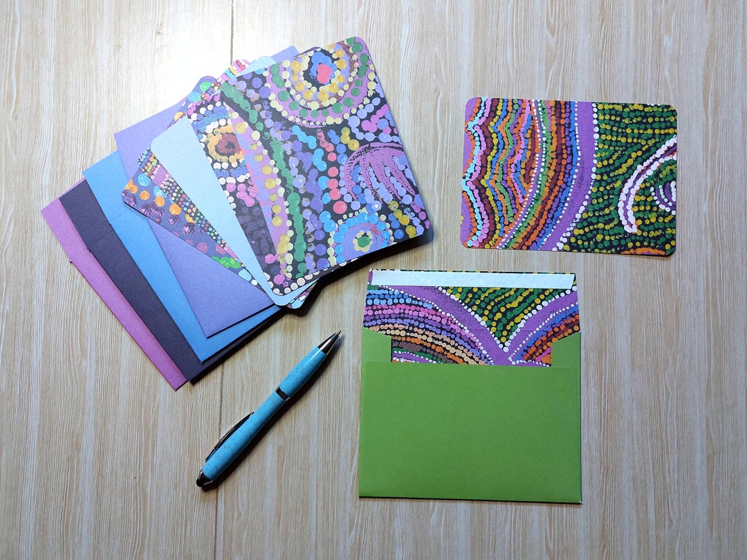 Aboriginal Dot Art Postcards and Envelope Stationery Sets 6 Etsy