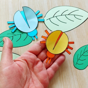 Bugs Papercraft Sofortiger Download, druckbare Garten Bug Craft, Frühling Bastel PDF, Gruppe Party Aktivität, Kinder Papiermodell, Haus Schule Kunst
